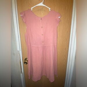 Women’s pink button up dress size L